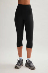 Black Compressive High-Rise Capri
