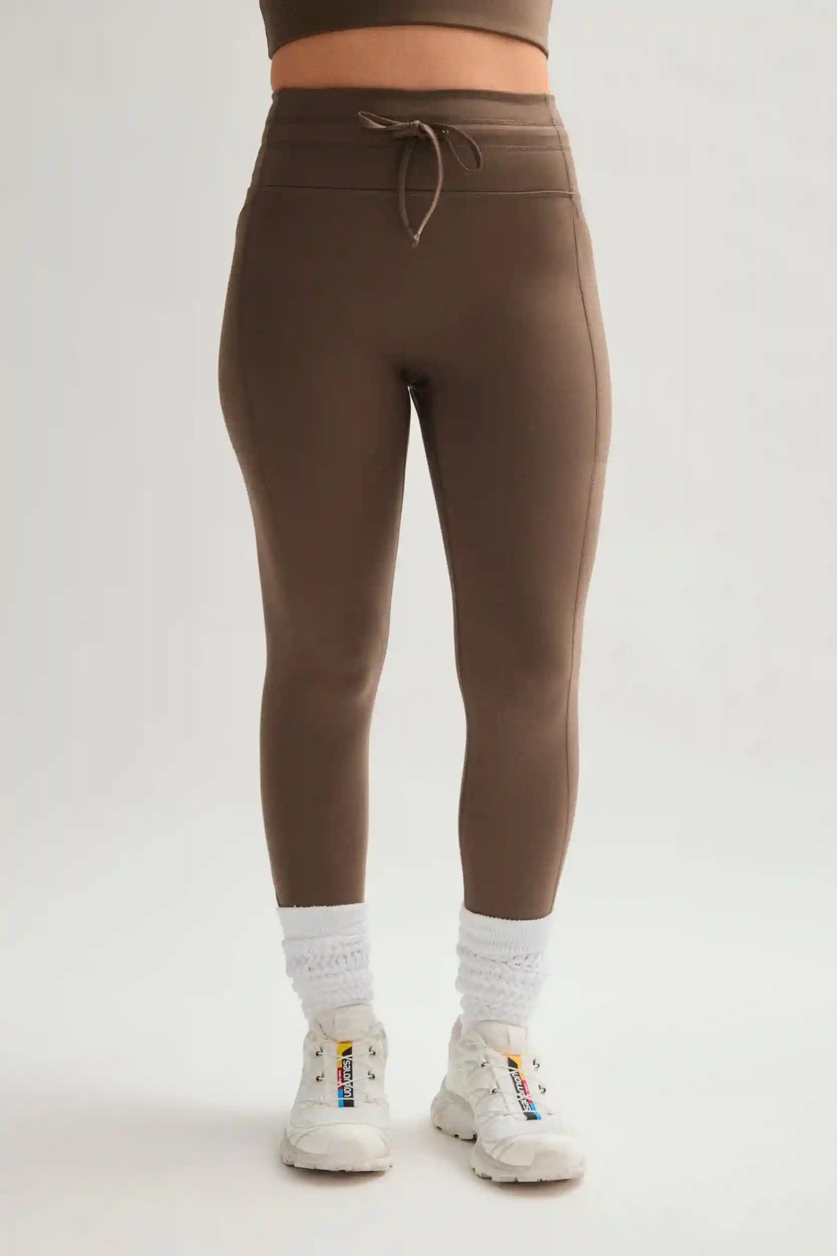 Café Compressive Drawstring Pocket Legging