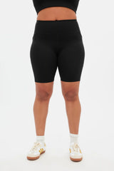 Black High-Rise Pocket Bike Short