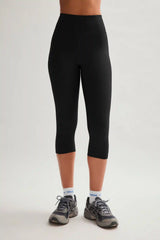Black Compressive High-Rise Capri