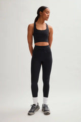 Black Compressive Drawstring Pocket Legging