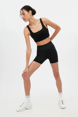 Black Compressive Pocket Run Short
